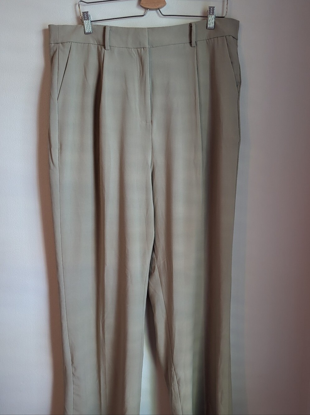 Calvin Klein Beige Wide Leg Dress Pants